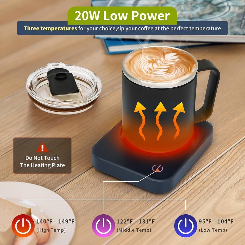 Vobaga Coffee Mug Warmer Set with Auto Shut Off, 15 oz Coffee Mug Gift Set & 3 Temperature Settings Home Office Desk Accessories - Image 3
